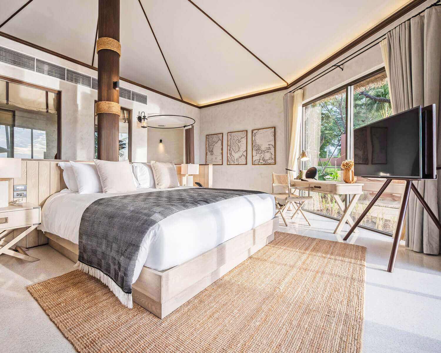 King sized bed dressed