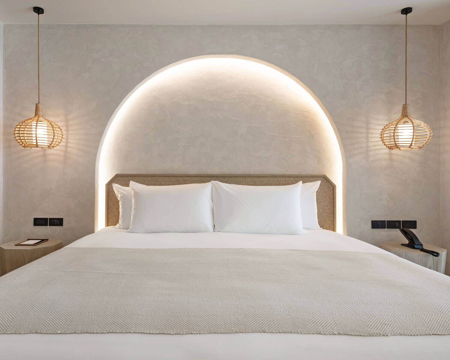 King sized bed dressed