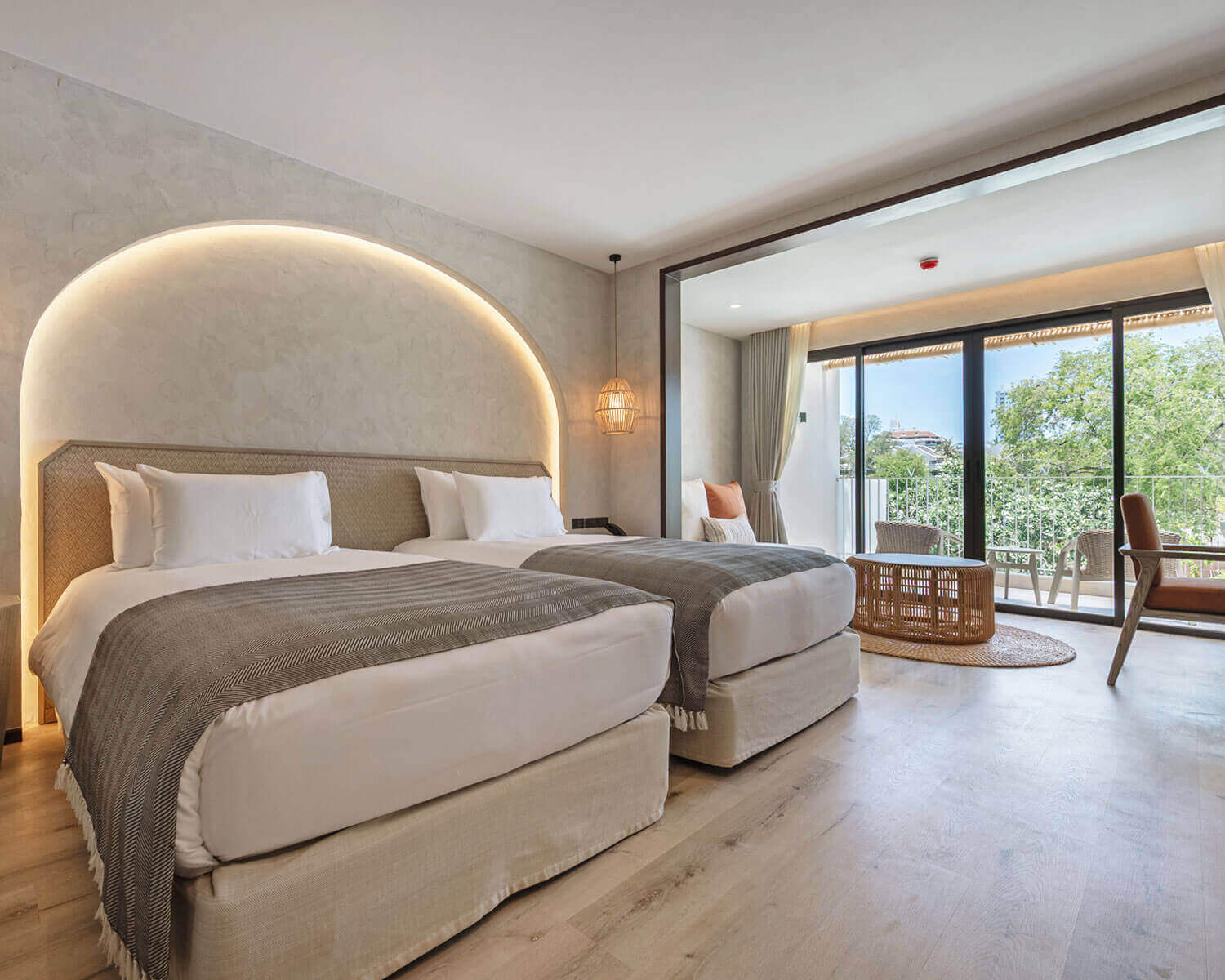 Bed dressed high-quality