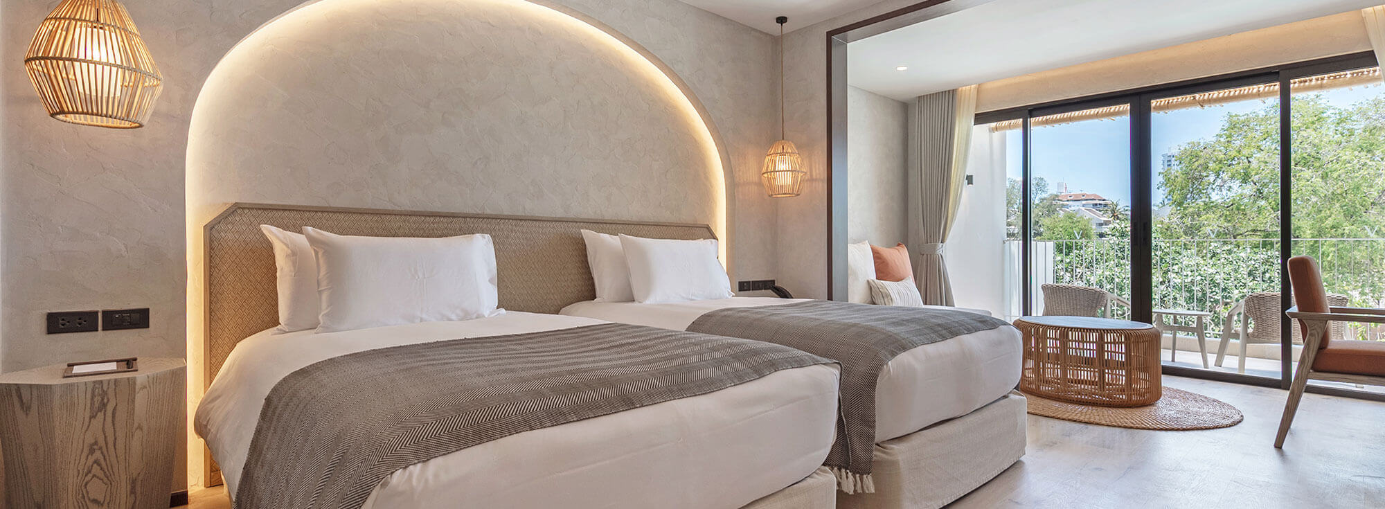 Bed dressed high-quality